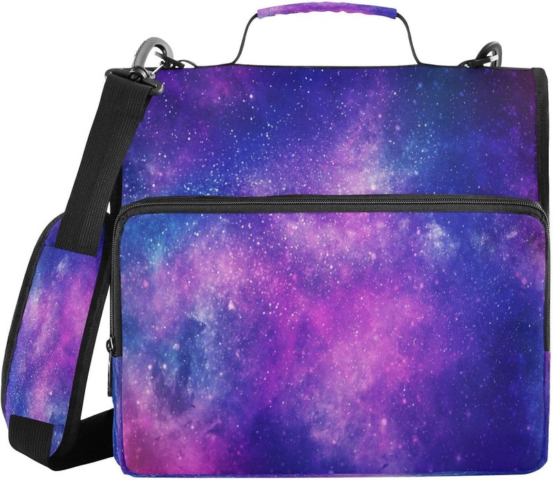 KEEPREAL Galaxy Zipper Binder for School with Shoulder Strap & Extra Pockets - 1.5 Inch 3-Ring Binder Holds 500+ Sheets, Textbooks, Laptop - Image 1